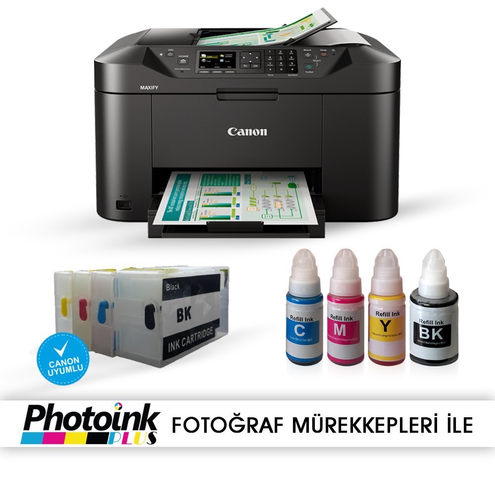 Photoink Mürekkepli Canon Maxify MB2150 Yazıcı ve Dolan Kartuş Sistemi