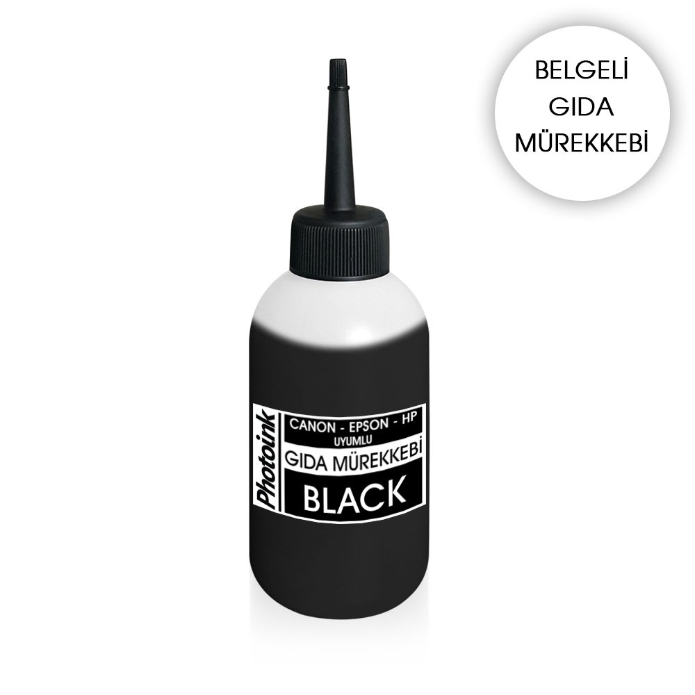 CANON / HP UYUMLU 100 ml. SİYAH GIDA Mürekkebi