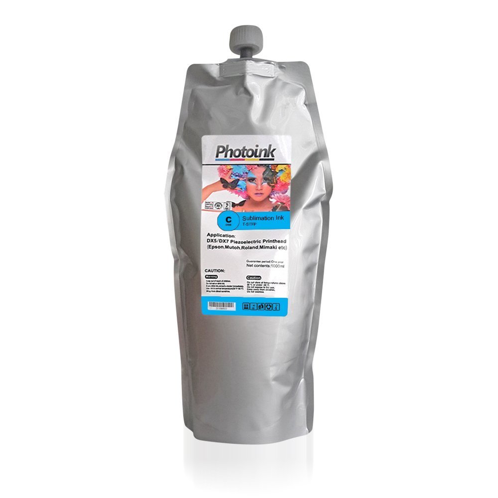 Epson DX5/DX7/5113 Kafalar için 1000 ml MAVİ CYAN Süblimasyon Mürekkep (T-STFP)