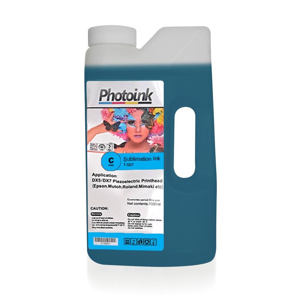 EPSON DX5 / DX7/5113 için Süblimasyon 1000 ml MAVİ CYAN Geniş Format Mürekkep (T-SD7)