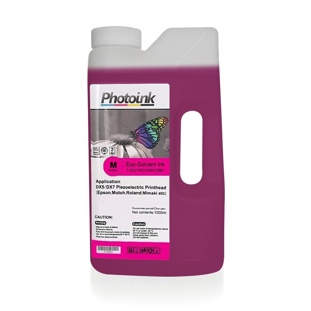 DX5 ve DX7/5113 Kafalar için 1000 ml KIRMIZI MAGENTA ECO SOLVENT Mürekkep