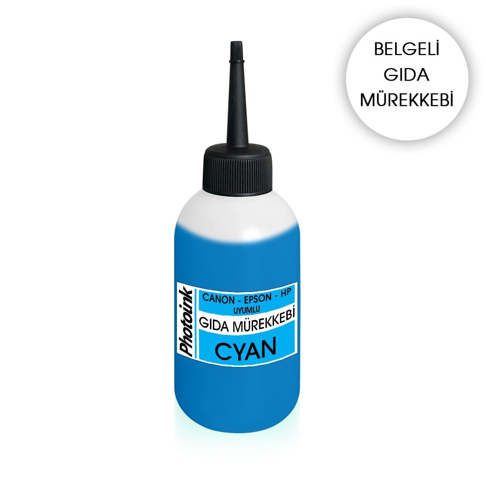 CANON / HP  UYUMLU 100 ml. MAVİ GIDA Mürekkebi