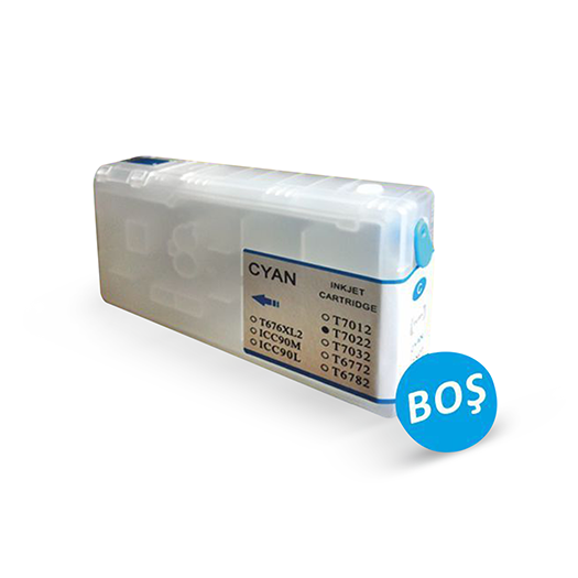 DOLU -EPSON WORKFORCE UYUMLU T7012 / T7022 / T7032XXL  OTO RESET CHİPLİ MAVİ DOLAN KARTUŞ - WP-4015/ 4095/ 4525/ 4595/ 4515