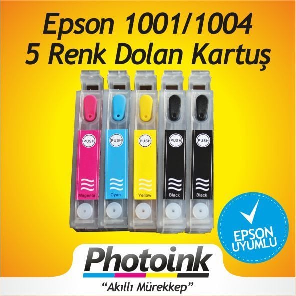 EPSON T1001h-T1001-T1002-T1003-T1004 UYUMLU  KOLAY DOLAN KARTUŞLAR (BOŞ) - Epson B1100