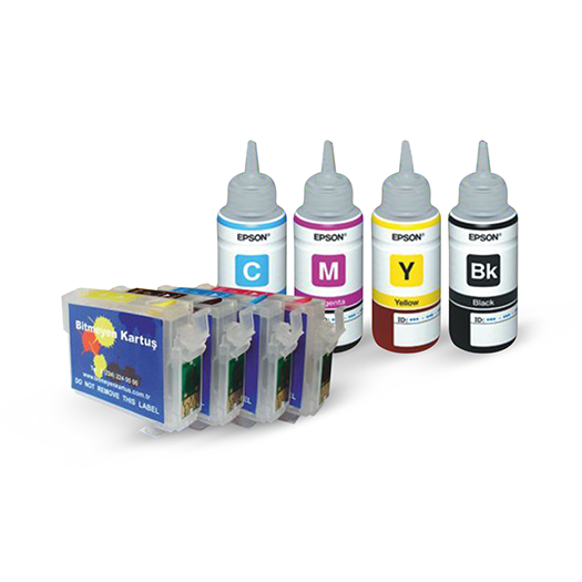 EPSON 1811-1814 / 1801-1084  UYUMLU Kolay Dolan Kartuş ve ORJİNAL EPSON Mürekkepli Set - XP-202/ XP-302/ XP-305/ XP-405