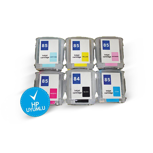 HP 84-85 UYUMLU Kolay Dolan Kartuşlar (DOLU) - Hp Designjet 10ps/ 120/ 120nr/ 130/ 130gp/ 130nr/ 130r/ 20ps/ 30/ 30gp/ 30n/ 50ps/ 70/ 90/ 90gp